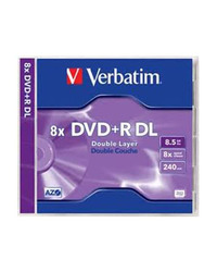 DVD+R DL, VERBATIM,8,5 GB,8X,MATT SILVER JC,43540