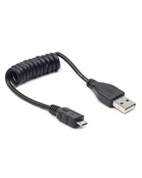 USB 2,0 kabal A-microB 0.6m spiralni, GEMBIRD CC-mUSB2C-AMBM-0.6M