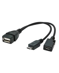 USB adapter/kabl GEMBIRD 2.0 OTG AF + Micro BF to Micro BM, 15cm, A-OTG-AFBM-04