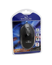 Miš TITANUM 3D RAPTOR, USB, optical, black, 1000 dpi, TM102K