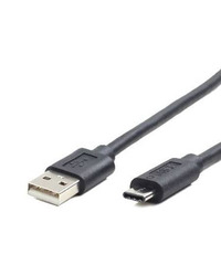 USB 2,0 kabal AM to Type-C AM/CM, 1m, BLACK, GEMBIRD CCP-USB2-AMCM-1M