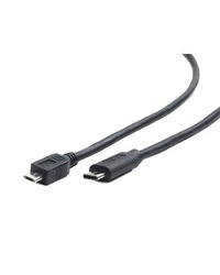USB 2,0 kabal Micro BM to Type-C Micro BM/CM, 1m, BLACK, GEMBIRD CCP-USB2-mBMCM-1M