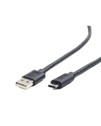 USB 2,0 kabal AM to Type-C AM/CM, 1,8m, BLACK, GEMBIRD CCP-USB2-AMCM-6