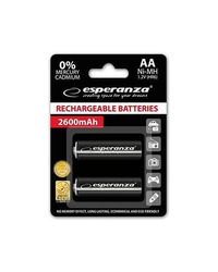 Punjive baterije ESPERANZA RECHARGEABLE Ni-MH  AA 2600MAH 2kom. black, EZA105