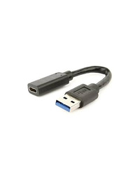 USB 3.1 AM to Type-C female adapter kabl, 10 cm, black, GEMBIRD A-USB3-AMCF-01