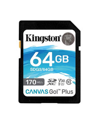 Kingston SD 64GB CanvasGoPlus SDXC,r/w:170/70MB/s SDG3/64GB