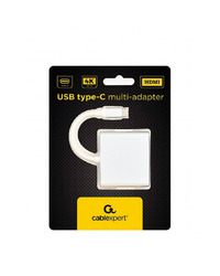 USB adapter Type-C to Type-C, USB3.0, HDMI, Silver, GEMBIRD A-CM-HDMIF-02-SV