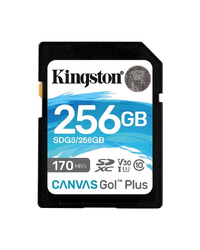 Kingston SD 256GB CanvasGoPlus SDXC;r/w:170/90MB/s SDG3/256GB