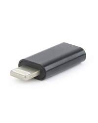 USB adapter Type-C (female) to iPhone (male), BLACK, GEMBIRD A-USB-CF8PM-01