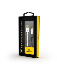 USB 2.0 kabl iPhone 8-pin charging and data cable, 1 m, GEMBIRD, CC-USB2P-AMLM-1M