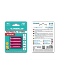 Punjive baterije ESPERANZA RECHARGEABLE Ni-MH AAA 1000MAH 4kom. red, EZA102R