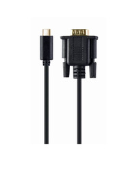 USB adapter Type-C to VGA-M adapter, 2 m, black, blister, GEMBIRD, A-CM-VGAM-01