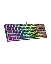 Tastatura gaming RAMPAGE RADIANT K11 black, Type-C, RGB, red switch, US layout, pudding keycaps, 38971