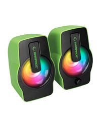 Zvučnici 2.0 gaming RAMPAGE RMS-G7 FALSETTO 2.0 6W RGB LED, green, 3,5mm + USB napajanje, 30259