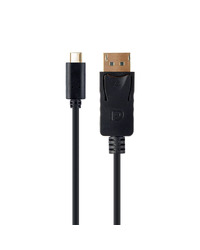 Video adapter kabl Type-C to DisplayPort, BLACK, 2m, 4K 60 Hz, GEMBIRD A-CM-DPM-01