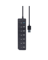 USB HUB 7-portni (1 x USB 3.1 + 6 x USB 2.0) sa prekidačima, crni UHB-U3P1U2P6P-01