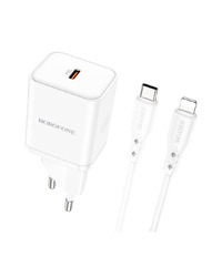 USB punjač sa kablom 1m Type-C to iPhone/lightning BOROFONE BN6 PD20W Type-C set white