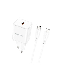 USB punjač sa kablom 1m Type-C to Type-C BOROFONE BN6 PD20W Type-C set white
