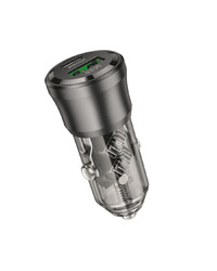 Auto Punjač BOROFONE BZ25 Journey PD38W USB + Type-C car transparent black