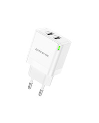 USB punjač BOROFONE BN15 Strong dual-port 2xUSB, white