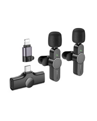 Dva mikrofona wireless iPhone/lightning Type-C BOROFONE BFK12 Trophy lavalier digital black