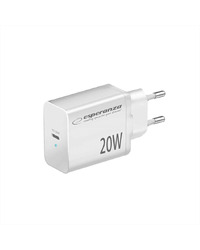 USB punjač Type-C fast charger, ESPERANZA QUICK POWER CHARGER 20W USB-C PD, WHITE, EZC104W