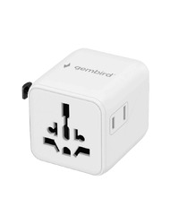 Univerzalni strujni adapter za sve zemlje GEMBIRD, 20 W, white, TPA-INT-01-W