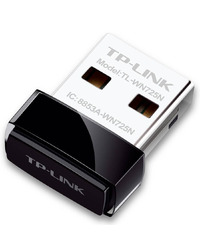 NIC TP-Link TL-WN725N, USB 2.0 Nano Adapter, 2,4GHz Wireless N 150 Mbps, Internal Antenna, Miniature design 18.6x15x7.1mm