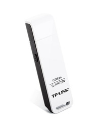 TP-Link TL-WN727N 150Mbps Wi-Fi USB Adapter, 150 Mbps at 2.4 GHz, USB 2.0, WPS Button, Supports Windows 11/10/8.1/8/7/XP, Mac OS 10.15 and earlier, Linux, WPA/WPA2 encryption