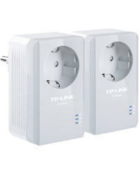 Tp-Link AV600 Powerline Adapter with AC Pass Through Starter Kit, 600Mbps Powerline Data rate, 1 Fast Ethernet port, HomePlug AV standard, Protoc.: IEEE802.3, IEEE802.3u, Range up to 300m, Green Powerline, Plug and Play, Twin Pack