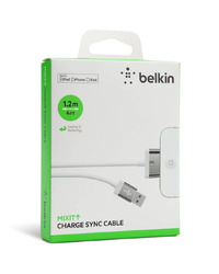 BELKIN MIXIT 30-Pin to USB, 2.1A ChargeSync Cable, 2M, WHITE