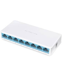 Mercusys MS108 8-Port 10/100Mbps Desktop Switch, 8 x 10/100 Mbps RJ-45 ports with auto MDI/MDIX supported, compact design, Plug and Play, MAC Address Learning Technology