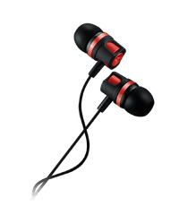 CANYON Stereo earphones with microphone, 1.2M, red