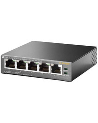 TP-Link TL-SF1005P 5-Port 10/100Mbps Desktop Switch with 4-Port PoE+, 5 x 10/100Mbps RJ45 ports including 4 PoE+ ports, 67W PoE Power supply, steel case, Plug and Play, with PoE Transmission for Surveillance up to 250 m, Priority mode button