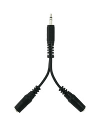 BELKIN SPLITTER, AUDIO,3.5mm/2x3.5mm, M/F,0.1M,HEADPHN,NCKL