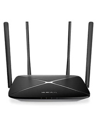 Mercusys AC12G AC1300 Dual Band Wireless Router,  867Mbps at 5GHz + 400Mbps at 2.4GHz, 1 10/100/1000M WAN + 3 10/100/1000M LAN, 4 x fixed 5dBi High Gain antennas, MU-MIMO, Smart Connect, IPTV and IPv6 supported, Mercusys App, WPA3, 2x2 MIMO