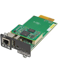 Eaton Gigabit Network Card; Ethernet 10/100/1000BaseT; Web/SNMP communications; UPS Supported: 5SC rack or RT, 5P, 5PX, 9SX, 9PX, 93PM, 9PHD, 91PS, 93PS, 93PS Marine