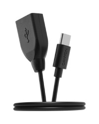 CANYON OTG USB2.0 A-F to Type C-M cable, 0.3M, Black