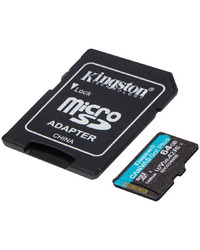 Kingston 64GB microSDXC Canvas Go Plus 170R A2 U3 V30 Card + ADP