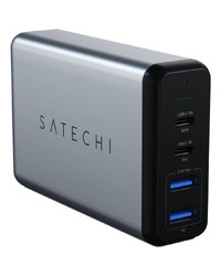 Satechi 75W Dual Type-C PD Travel Charger (2x USB-A,1x USB-C PD 18W,1x USB-C PD 60W) - Space Grey