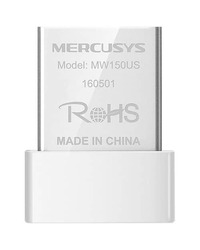 Mercusys MW150US N150 Wireless Nano USB Adapter, 150 Mbps on 2.4 GHz Nano Size, USB 2.0, WPA3, Internal antenna, Plug and Play