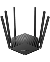 Mercusys AC1900 Wireless AC Gigabit Router, 600 Mbps at 2.4 GHz + 1300 Mbps at 5 GHz, 6×5dBi Fixed External Antennas with Beamforming, 2× G LAN Ports, 1× G WAN Port, Access Point Mode, 3X3 MU-MIMO, Parental Controls, Guest Network, Smart Connect