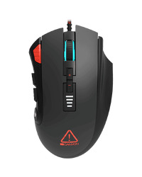 CANYON Merkava GM-15,Gaming Mouse with 12 programmable buttons, Sunplus 6662 optical sensor, 6 levels of DPI and up to 5000, 10 million times key life, 1.8m Braided cable, UPE feet and colorful RGB lights, Black, size:124x79x43.5mm, 148g