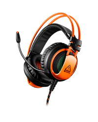 CANYON Corax GH-5A, Gaming headset 3.5mm jack plus USB connector for LED backlight, light control button, adjustable microphone and volume control, with 2in1 3.5mm adapter, cable 2M, Black, 0.44kg