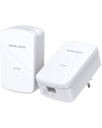 Mercusys MP500KIT AV1000 Gigabit Powerline Starter Kit, 1000 Mbps High-Speed, Advanced HomePlug AV2, 1 x Gigabit Port, Power Saving, Range : 300 Meters over electrical circuit, Powerline Security: 128-bit AES, Plug and Play