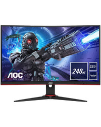 AOC Monitor LED C32G2ZE 32” Gaming Curved 240Hz (31.5“, 16:9, 1920x1080, VA, Antiglare + 3H, 240Hz, 300 cd/m², 4000:1, 1 ms, 2xHDMI, DP, Tilt, Frameless) Black-Red, 3y