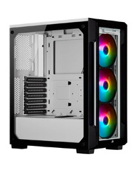CORSAIR iCUE 220T RGB Tempered Glass Mid-Tower Smart Case — White