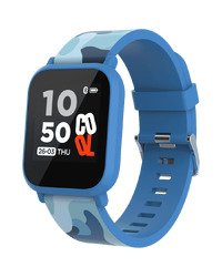 CANYON My Dino KW-33, Teenager smart watch, 1.3 inches IPS full touch screen, blue plastic body, IP68 waterproof, BT5.0, multi-sport mode, built-in kids game, compatibility with iOS and android, 155mAh battery, Host: D42x W36x T9.9mm, Strap: 240x22mm, 33g
