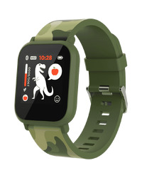 CANYON My Dino KW-33, Teenager smart watch, 1.3 inches IPS full touch screen, green plastic body, IP68 waterproof, BT5.0, multi-sport mode, built-in kids game, compatibility with iOS and android, 155mAh battery, Host: D42x W36x T9.9mm, Strap: 240x22mm, 33g
