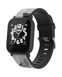 CANYON My Dino KW-33, Teenager smart watch, 1.3 inches IPS full touch screen, black plastic body, IP68 waterproof, BT5.0, multi-sport mode, built-in kids game, compatibility with iOS and android, 155mAh battery, Host: D42x W36x T9.9mm, Strap: 240x22mm, 33g